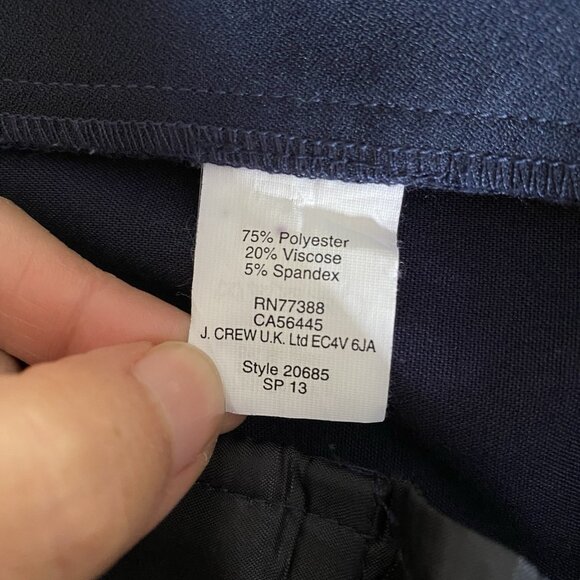 J Crew Sailor Dress Pants Women 2 Navy Trouser Gold Crest Button Nautical Preppy - Picture 11 of 16